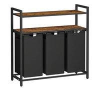 Shein Cesto para Ropa Sucia, Cesta Colada con 3 Bolsas Extraíbles, 2 Estantes, Bolsa Extraíble y Desmontable, 40 L por Bolsa, para Baño, Lavandería, Marrón