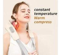 Shein Chal masajeador para el cuello, con función de calentamiento, vibración recargable, masajea el músculo trapecio, simula el masaje manual humano para e