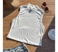 Shein Chaleco casual a juego de unicolor con cuello de tortuga acanalado y autocalentamiento para tallas grandes