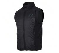Shein Chaleco de algodón Under Armour para hombre, ropa deportiva, running, entrenamiento, fitness, chaqueta con cuello alto, color negro