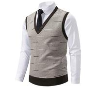 Shein Chaleco de punto con forro térmico para hombre, para otoño/invierno. Chaleco de suéter sin mangas con forro térmico