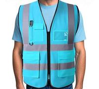 Shein Chaleco de seguridad reflectante de alta visibilidad en blanco talla XXXL, chaqueta de motocicleta, chaleco de seguridad fluorescente señal para hombr