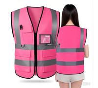 Shein Chaleco de seguridad reflectante de alta visibilidad - Múltiples bolsillos, unisex, ligero y transpirable (sin sobrecalentamiento) - Ideal para ciclis