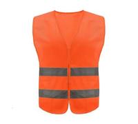 Shein Chaleco reflectante común de dos tiras, para sitios de construcción, saneamiento, tráfico, chaleco reflectante amarillo, con múltiples bolsillos para