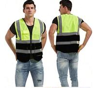 Shein Chaleco reflectante de alta visibilidad personalizado para seguridad laboral, construcción, tráfico, ciclismo al aire libre para hombres y mujeres