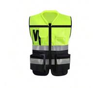 Shein Chaleco reflectante ropa fluorescente amarilla transpirable para sitio de trabajo, saneamiento y servicio de tráfico