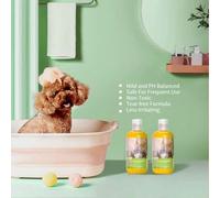 Shein Champú para perros de pelo largo y cachorros, champú antipicor y antiolor para perros, avena, mangostán, miel de almendras, lavanda y cítricos, 250 ml
