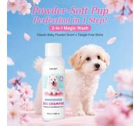 Shein Champú y acondicionador para perros 2 en 1, botella pequeña de 3.38 onzas líquidas, fórmula suave para cachorros, apta para todas las razas, aroma a p