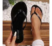 Shein Chanclas de verano estilo francés para mujer, elegantes sandalias de hada para vacaciones en la playa, suela blanda antideslizante para uso casual, ci