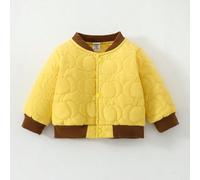 Shein Chaqueta acolchada con cuello de béisbol de bloques de color para niño bebé