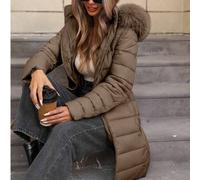 Shein Chaqueta acolchada ligera para mujer Giolshon - Con capucha, resistente al agua, con múltiples bolsillos para otoño/invierno, para usar en capas y act
