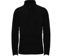 Shein Chaqueta de forro polar con cremallera de un cuarto para mujeres/señoras Activewear (negro sólido)