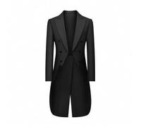 Shein Chaqueta de frac para hombre - Frac negro largo de noche con solapas de pico, traje de lujo para boda, cena de gala, actuación, coro, solo chaqueta ne