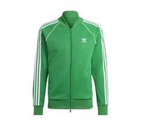 Shein Chaqueta de manga larga con cuello alto, estilo casual y cómodo, de ajuste holgado, con parches de rayas tricolor, de la colección Adidas Originals AD