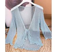 Shein chaqueta magica Liso Casual Tejido similar a la lana Acaracolado chaqueta magica fiesta del té desalmuerzo Concierto de música countr