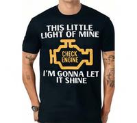 Shein Check engine light shining fun car mechanic garage men's T-shirt Tee For Adult, Men, Women, Teen, Teenager, Adolescent, Youth