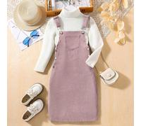 Shein Chica preadolescente 1 pieza Vestido overol con parche con bolsillo