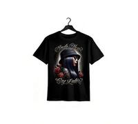 Shein Chicana Payasa Tattoo art Cotton T-Shirt With Smile Now Cry Later Design