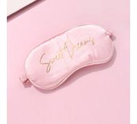 Shein Chicas 1 pieza Mascarilla de Noche de terciopelo hojuela dorada con estampado dulce sueño inglés con letra , adecuado para uso diario