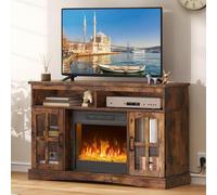Shein Chimenea eléctrica con calentador, chimenea eléctrica para el salón con efecto llama, llama ajustable, temporizador de 1 a 8 horas, protección contra