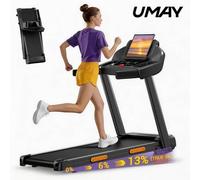 Shein Cinta de correr plegable con almohadilla para caminar, ideal para casa o oficina, con sistema de doble amortiguación y portavasos para teléfono móvil,