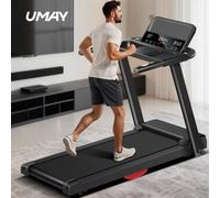 Shein Cinta de correr plegable con almohadilla para caminar, ideal para casa o oficina, con sistema de doble amortiguación y portavasos para teléfono móvil,