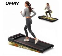 Shein Cinta de correr portátil 3 en 1 para debajo del escritorio, plataforma para caminar con inclinación del 15 %, cinta de correr ligera de 2,5 HP para fi