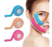 Shein Cinta kinesiológica facial de 2.5CM x 5M para el cuello en V, lifting de ojos, antiarrugas. Herramienta para el cuidado de la piel facial, venda elást