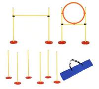 Shein Circuito de agilidad para perros 3 en 1 PawHut - Kit de obstáculos con bolsa de transporte - Portátil - Entrenamiento y juego - Amarillo