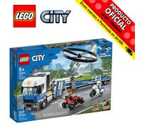 Shein CITY - POLICÍA: CAMIÓN DE TRANSPORTE DEL HELICÓPTERO, 60244, TIENDA CON LICENCIA OFICIAL, ENVÍO 24-72H LABORABLES, JUGUETES, 1100 BRICKS DE PIEZAS, OR