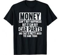 Shein Classic Car Lover's T-Shirt - 100% Cotton with Humorous Money Can Buy Car Parts Quote