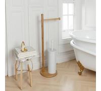 Shein CLICKYA- ESCOBILLERO PORTARROLLO BAMBU 19X67CM BLANCO