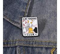 Shein Club de Mamás de Gatos Pin de Esmalte con Forma de Pata de Gato Broche de Solapa Lindo Regalo para Amantes de Gatos Mamá de Gato