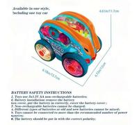 Shein Coche con luces LED brillantes que gira 360°. Balanceable, se mueve al ritmo de villancicos navideños, con fácil evasión de obstáculos. Adecuado para