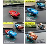 Shein Coche de carreras rojo de Disney Pixar Cars, modelo a escala 1:64 de fundición a presión con función de derrape y giro, accesorio decorativo para el s