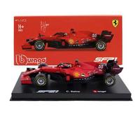 Shein Coche de Fórmula 1 a escala 1/43 del Scuderia Ferrari SF21 #55 de Carlos Sainz, edición coleccionista en caja de regalo, con cubierta de acrílico y ba