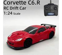 Shein Coche teledirigido Corvette C6.R 1/24 2.4GHz 2WD RC de drift, velocidad máxima de 18km/h, coches de RC con luces geniales, coche de juguete para niños