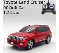 Shein Coche teledirigido Land Cruiser 1/24 2.4GHz 2WD RC Drift Car, velocidad máxima de 18 km/h, coche de carreras RC con luces geniales, coche de juguete p