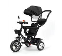 Shein Cochecito 4 en 1, bicicleta para bebé, regalo de cumpleaños para bebé, con campana, espejo retrovisor, capota, canasta grande, adecuado para diferente