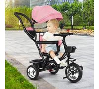 Shein Cochecito 4 en 1, bicicleta para bebé, regalo de cumpleaños para bebé, con campana, espejo retrovisor, capota, canasta grande, adecuado para diferente