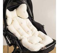 Shein Cojín de asiento de cochecito de bebé engrosado con diseño bordado y costura Sashiko