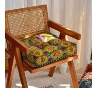 Shein Cojín de piso estilo bohemio con acolchado grueso, cojín de meditación tipo tatami, cojín holgado, cojín cuadrado para silla, cojín de asiento súper s