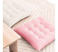 Shein Cojín de silla de pana (con lazos) Súper suave y cálido cojín de piso (para área de lectura) Cómodo cojín de silla cuadrado (para adultos) 1 set adecu