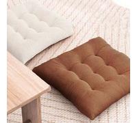 Shein Cojín de silla de pana (con lazos) Súper suave y cálido cojín de piso (para área de lectura) Cómodo cojín de silla cuadrado (para adultos) 1 set adecu