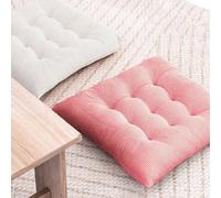 Shein Cojín de silla de pana (con lazos) Súper suave y cálido cojín de piso (para área de lectura) Cómodo cojín de silla cuadrado (para adultos) 1 set adecu
