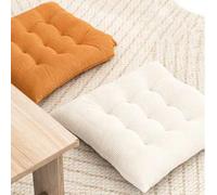 Shein Cojín de silla de pana (con lazos) Súper suave y cálido cojín de piso (para área de lectura) Cómodo cojín de silla cuadrado (para adultos) 1 set adecu