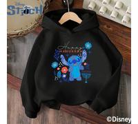 Shein Colaboración autorizada con "Stitch" | Sudadera con capucha de felpa para adolescentes de Disney, de lujo ligero, elegante, adecuada para uso diario,