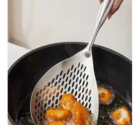 Shein Colador de acero inoxidable + Espumadera grande, Escurridor de pasta y espumadera 2 en 1, Accesorios de cocina, Herramienta de cocina esencial como re