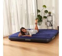 Shein Colchón de aire inflable Intex de lujo doble alto de autoinflado y desinflado, portátil, plegable, cómodo para acampar al aire libre y hacer senderism