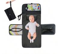 Shein Colchoneta cambiador portátil, estación de cambio de pañales de viaje extraíble con bolsillo para toallitas, gran regalo para baby shower de recién na